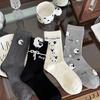 2024 Autumn/Winter Flocked Sheep Cotton Socks - Japanese Academy Style Mid-Calf Cartoon Student Socks for Women