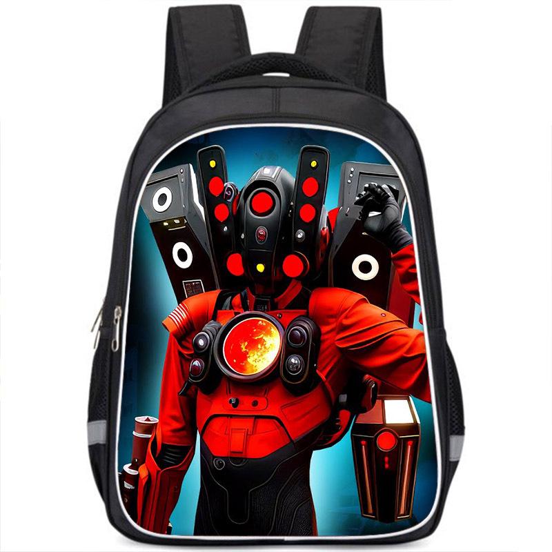 Skibiditoilet Titan Cameraman TV Man Anime Dessin Animé Sac à Dos
