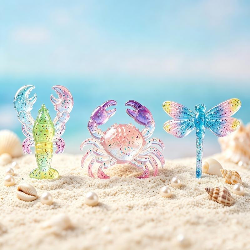 Translucent Silicone Craft Mold for Resin Casting, Easy Release Insect and Sea Animal Designs for Decorative DIY Making