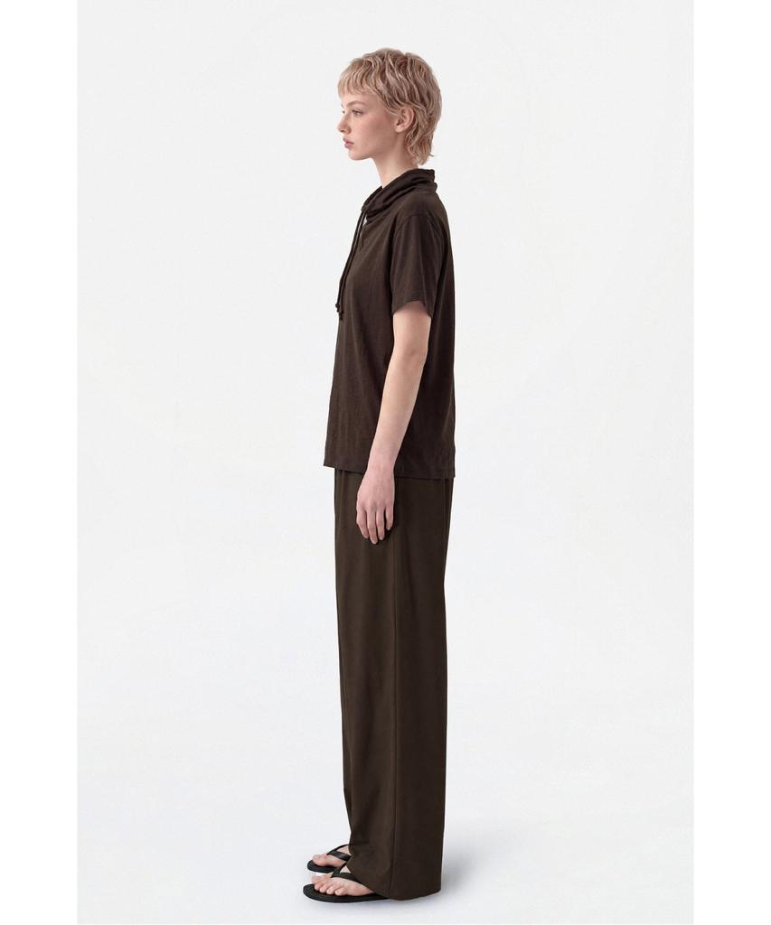 Jaa [Jaah] Elastic Waist Pants Dark Brown