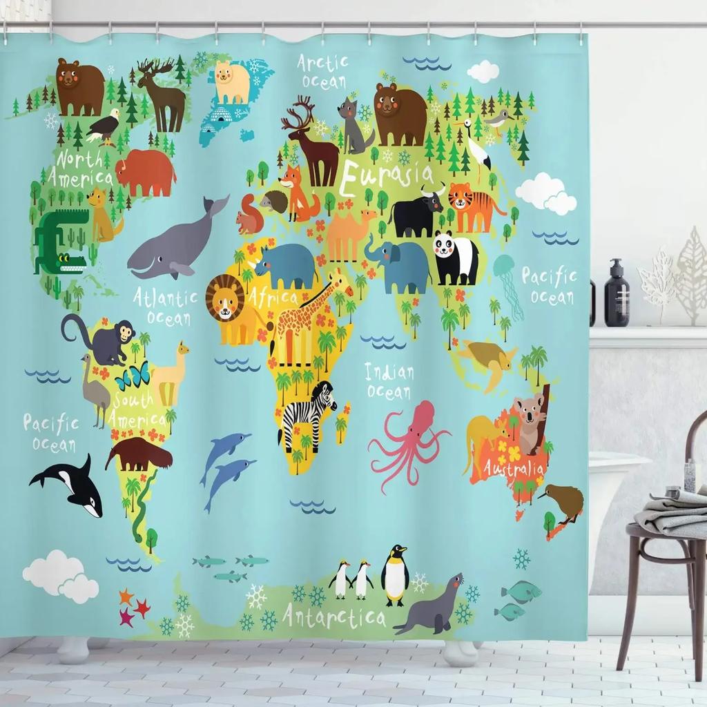 Hot New Periodic Table of Elements Shower Curtains Waterproof 3D Print White Fabric Bath Curtain for Bathroom Decor with Hooks