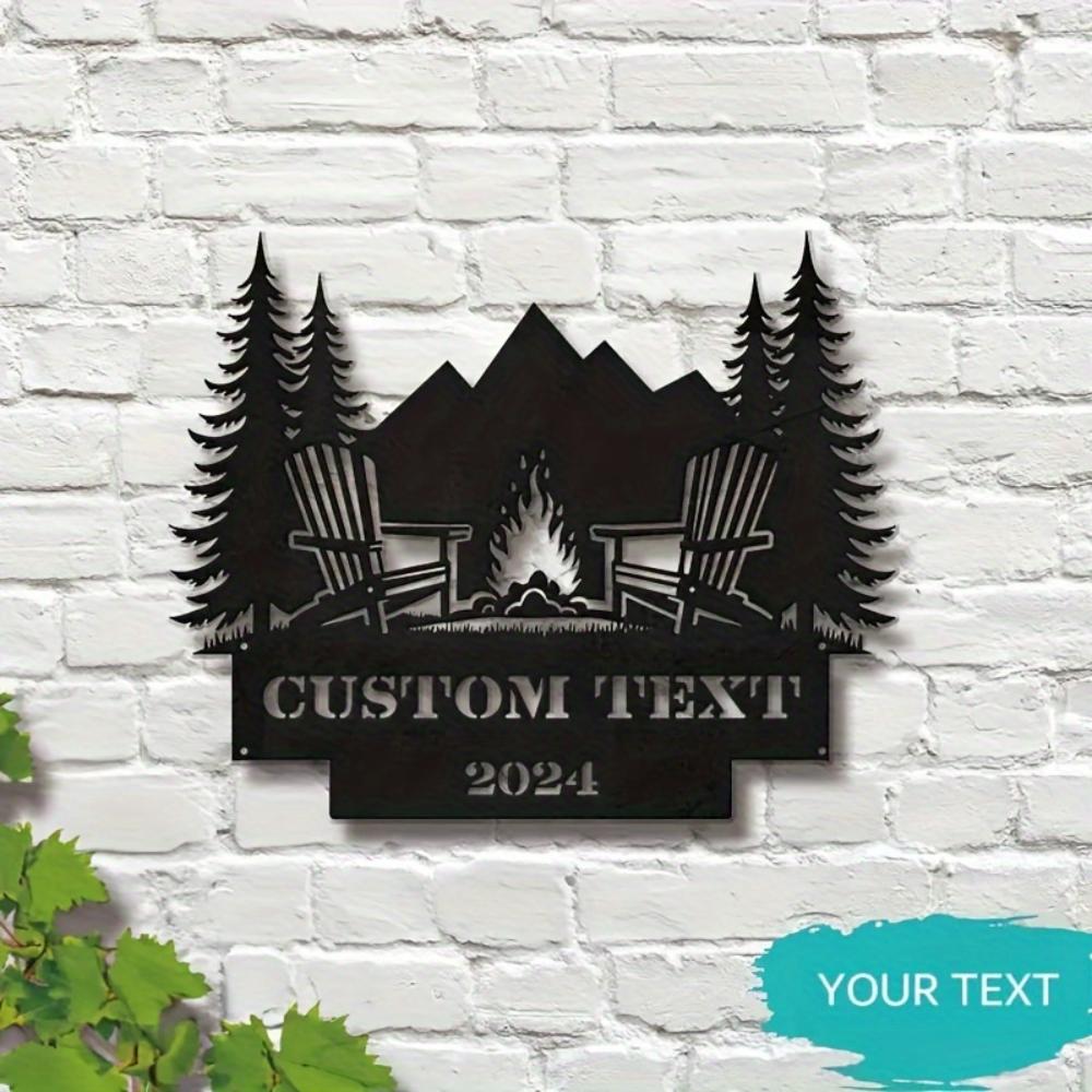 Stylish Boho Metal Campfire Wall Decor Outdoor Sign Nature Lover Gift