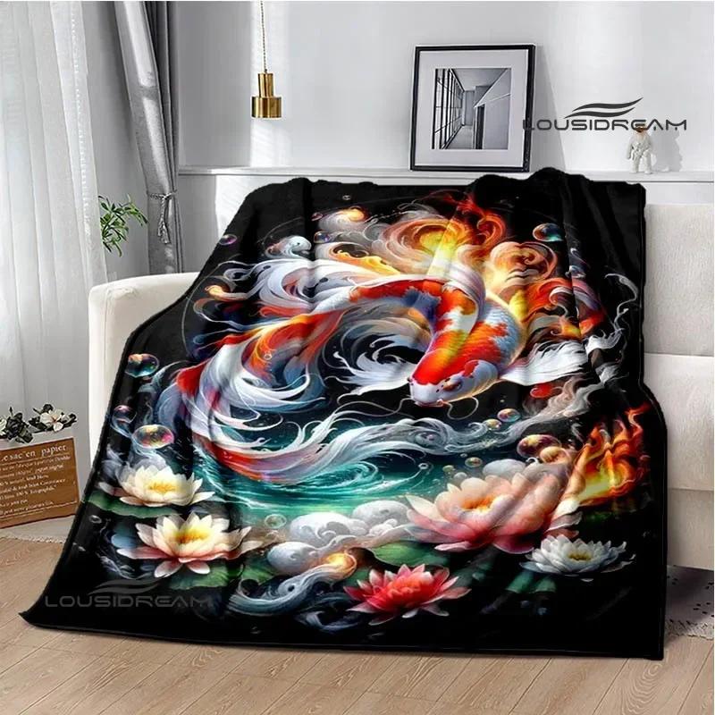 3D Fish Cute Printed Blankets Warm Flannel Blankets Soft and Comfortable Blanket Bed Linings Blankets for Beds Birthday Gift