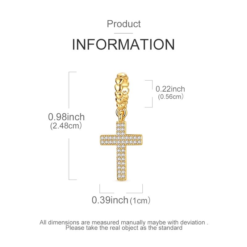 Original Copper Charms Bead Cz Zircon Butterfly Apple Cross Dangle Fit Bracelet Diy Woman Jewelry Gift For Friend