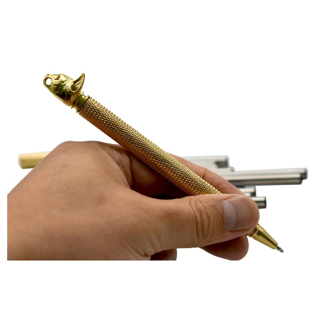 1 Messing-Kugelschreiber mit Gold a Traditionelles Neutrales Kugelschreiber-Schreibwaren Perfekt für Hochzeit und Schwarze Katzenkopf-Design Enthält eine spezielle Geschenkbeutel