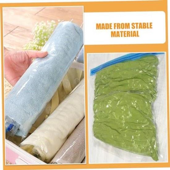 No brand item 10 pieces vacuum compression bags compressible packing cubes storage organizer travel luggage sealer space saver foldable Pe