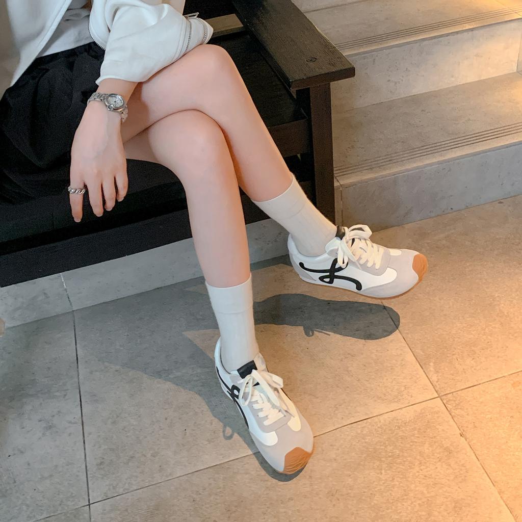 7Cm Version Inner Height Increase Forrest Gump Shoes Women's Leather 2025 New Small Retro German Training Shoes Versatile Casual Single Shoes