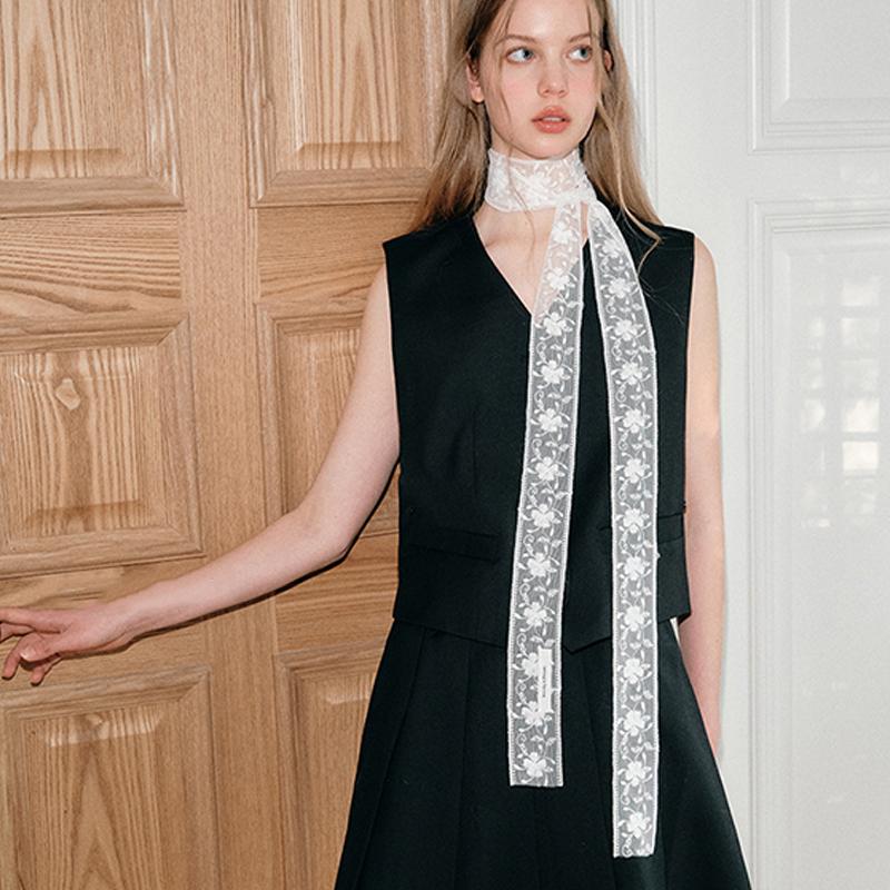 French Lace Scarf Summer Hollow Embroidery Long Ribbon And Belt Accessories