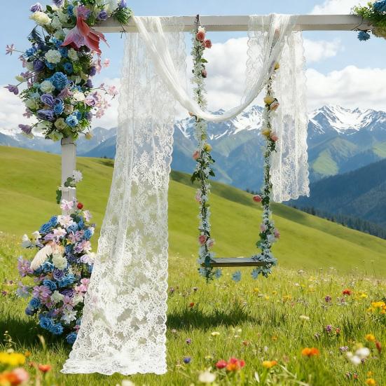 Yousheng Wedding Arch Draping Fabric White Lace Drapes Sheer Backdrop Curtain for Wedding Ceremony Birthday Party Bridal Shower Decoration