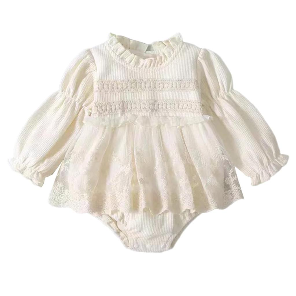 SLINX Lace Floral Ruffled Perfect for and Sizes and Cute and Perfect for Princess QZ2132 Girls' Dress, Print, Sleeves, Weddings, Spring, Autumn,