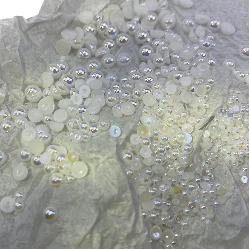 Plated AB Color High-Gloss Mixed Size Nail Art Patches - Wearable DIY Pearl Accessories