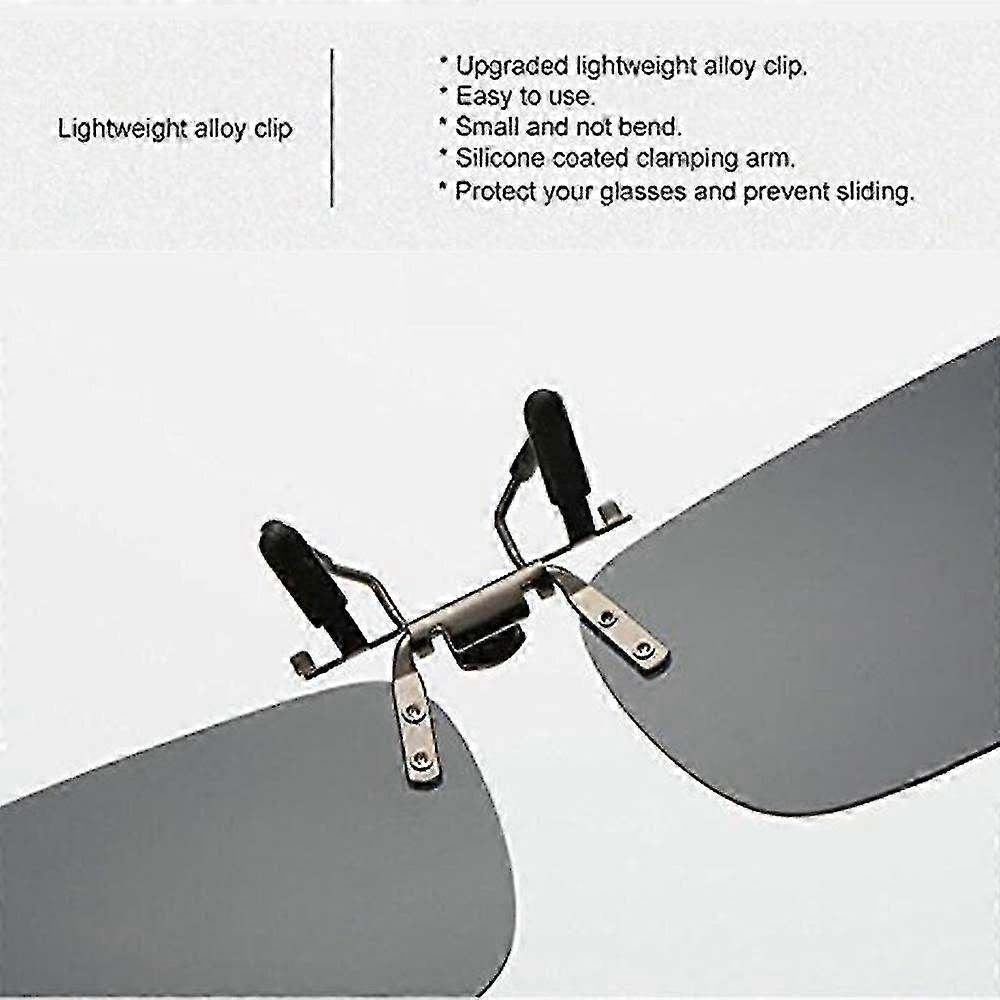 3 Pack Clip On Flip Up Polarized Sunglass Lenses for UV Protection & Sun Glare Reduction