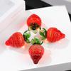 Crystal Strawberry Figurine Glass Fruit Miniature Statue Paperweight Ornament for Home Table Decors and Art Collectors