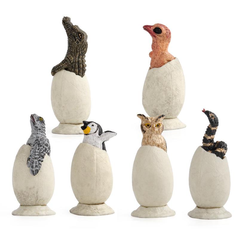 Hatching Egg Children'S Toy Egg Simulation Ornament Crocodile Owl Figure Animal Model Doll