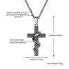 Custom Satan Worship Cross Snake Necklace with Chain 316L Stainless Steel