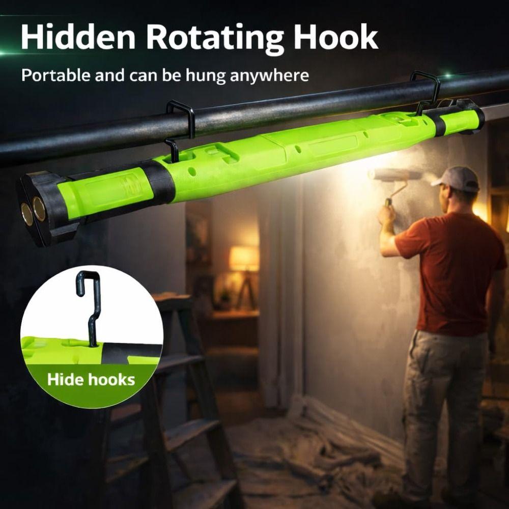 Hook Up LED Magnetic Flashlight Rechargeable COB Long Bar Light Repair, Camping Etc