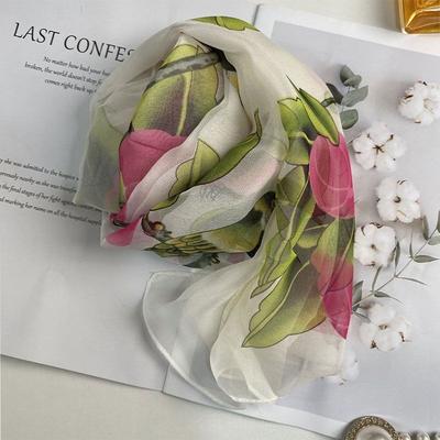 Silk Scarf for Women High-end Silk Summer New Travel Sunscreen Beach Towel Fashion Scarf Versatile Thin Mother Gauze Scarf