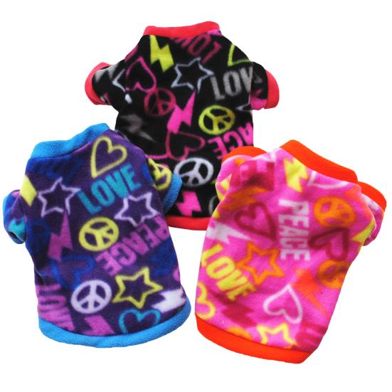 Pet Dog Puppy Winter Soft Warm Heart Star Print Clothes Coat Costume Apparel