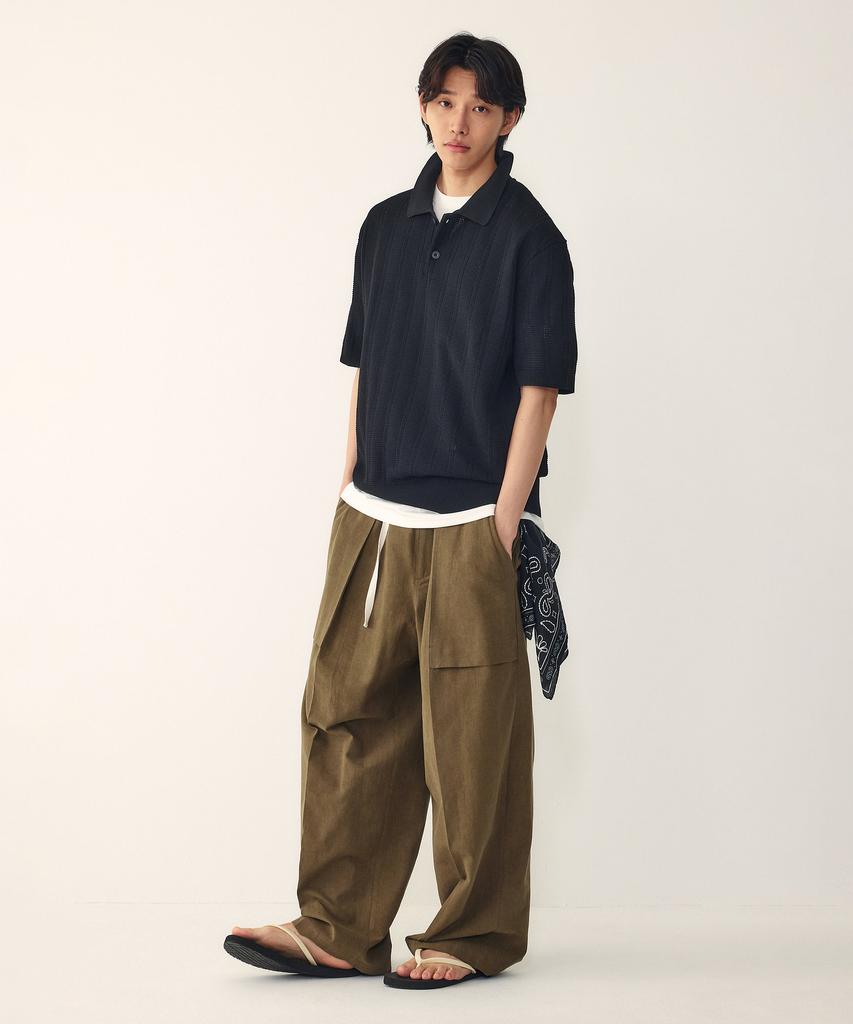 STUDIO TOMBOY [Men] Shirt Collar Knit Pullover_Black 9156252210