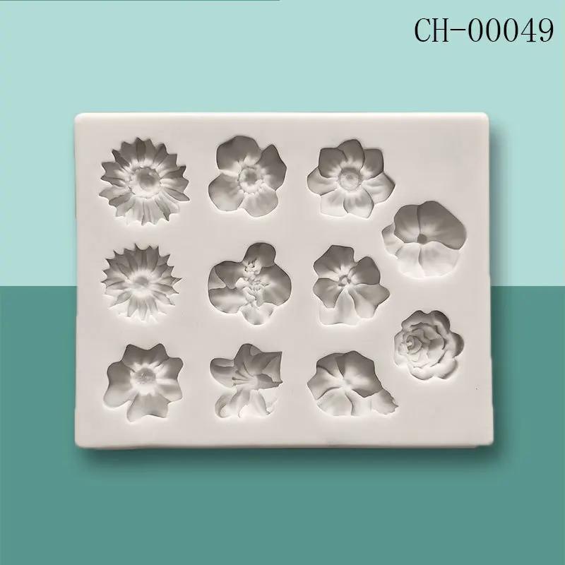 Rose Petal Set Cake Fondant Mould Easy Release Flesh Silicone Chocolate Cookie Mold Decoration Accessories