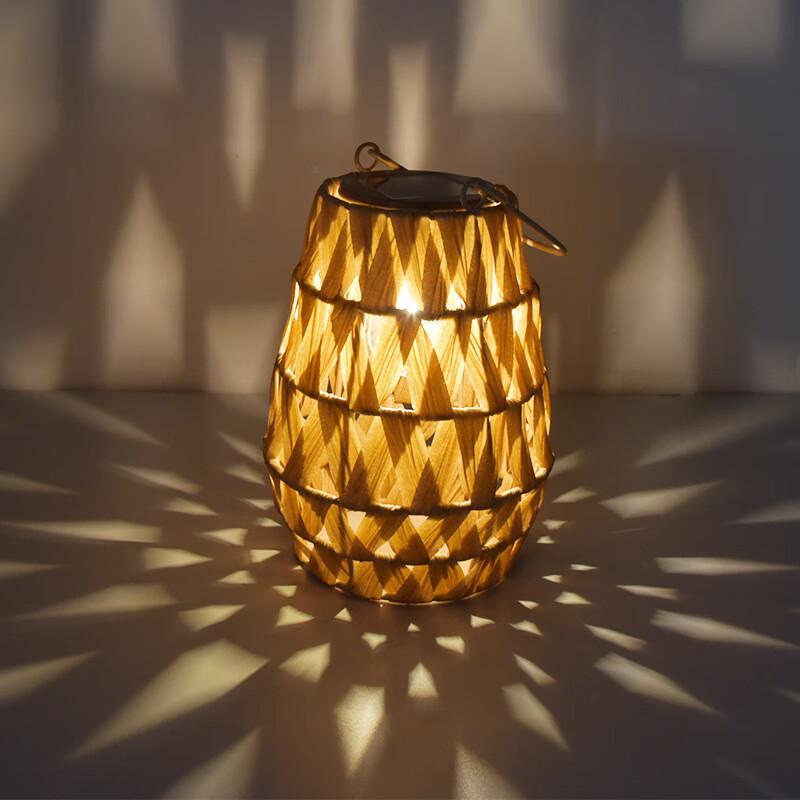 Solar Powered Outdoor Rattan Woven Landscape Light