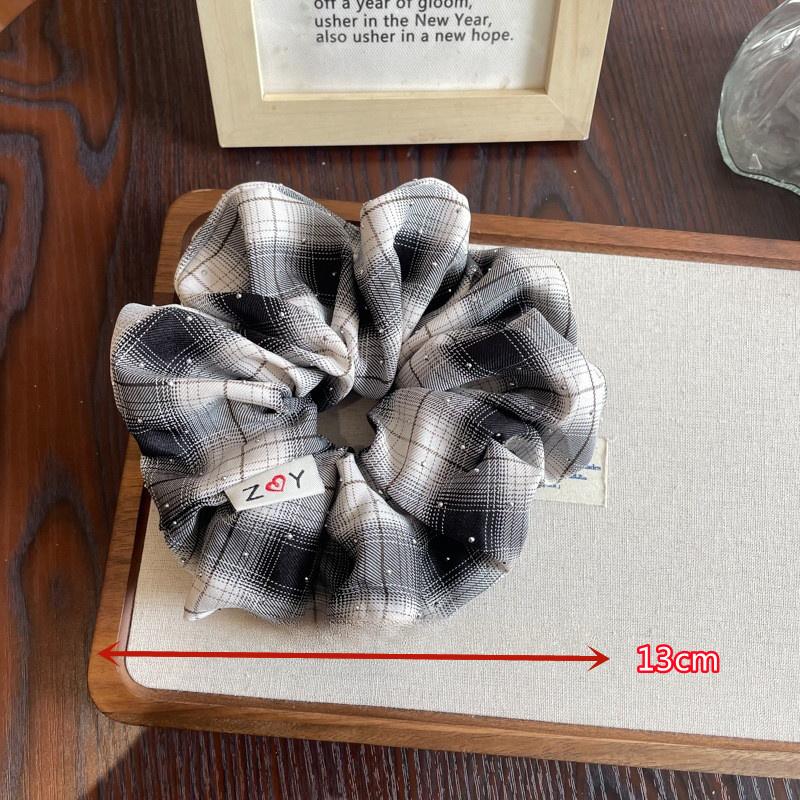College Style Plaid Scrunchies Women Girls Elastic Hair Rubber Bands Accessories Hair Ring Rope Headdress Headwear Ornament
