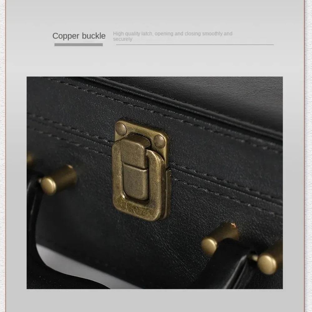 PU Leather Document Storage Box Handheld Men Suitcase Leisure Key Toolbox  Women Men