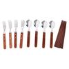12 Pcs Stainless Steel Wooden Handle Tableware Set Outdoor 4 Person Spoons Forks Chopsticks Set for