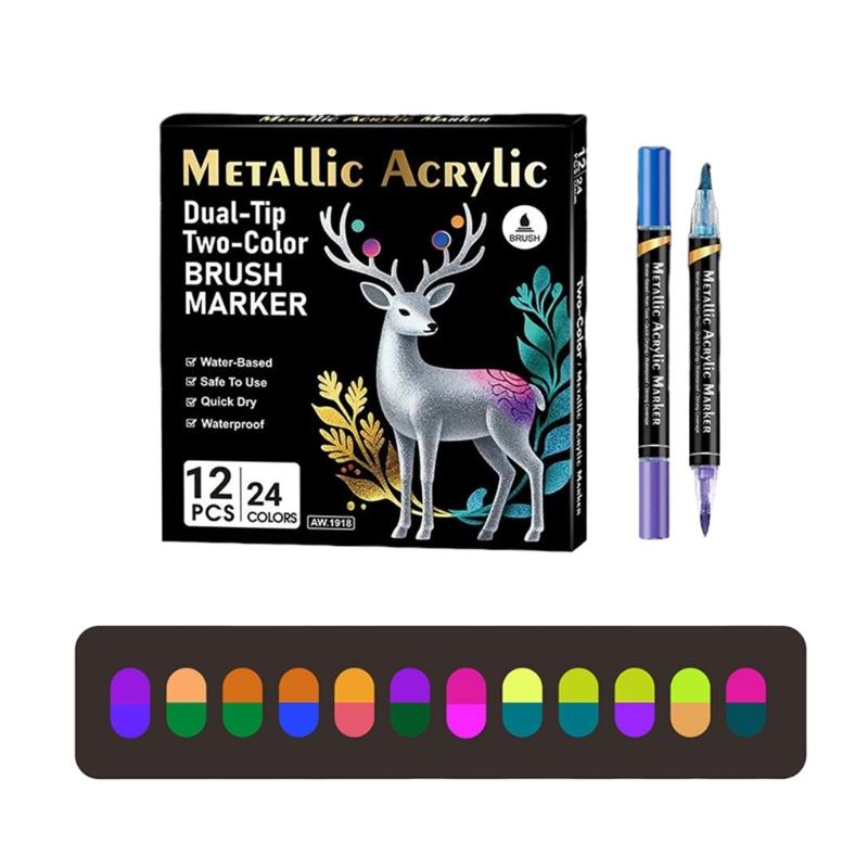Double Sided Art Pens With Soft Brush Tips Watercolor Markers Pens For Creative Coloring Projects And Handmade Crafts