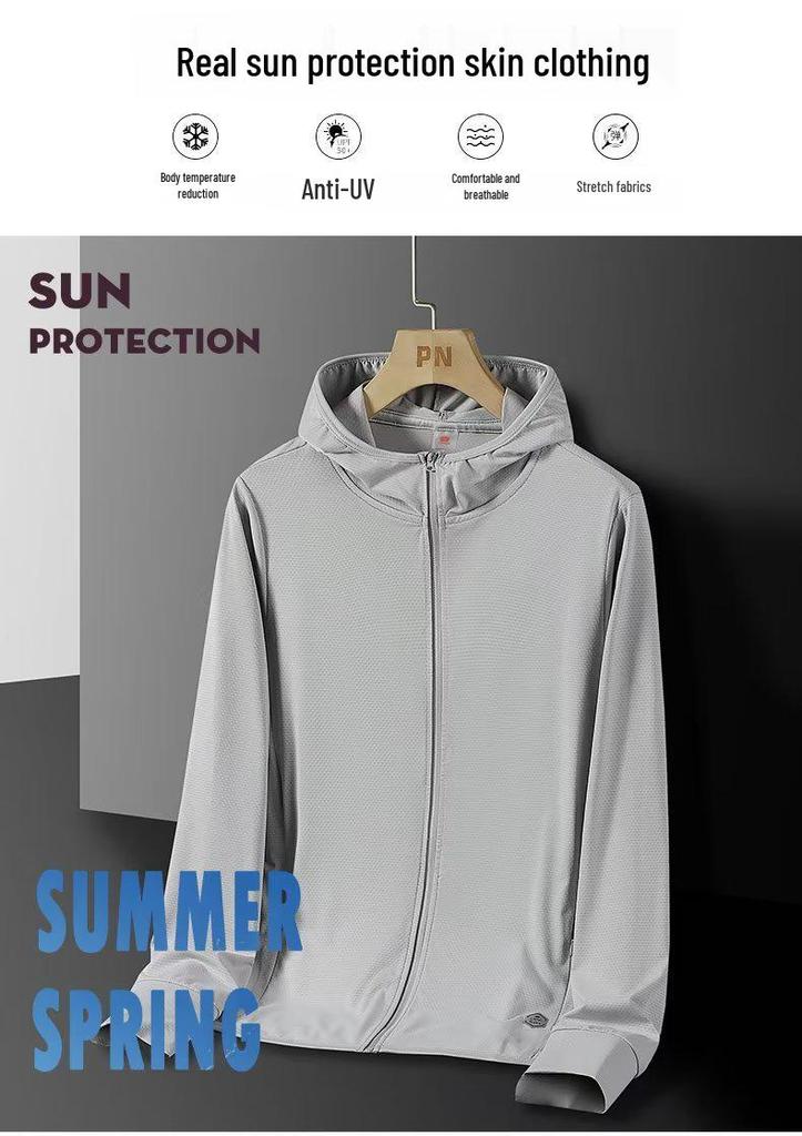 Unisex Ice Silk UV-Protection Summer Jacket - Lightweight, Cooling Sunblock Windbreaker