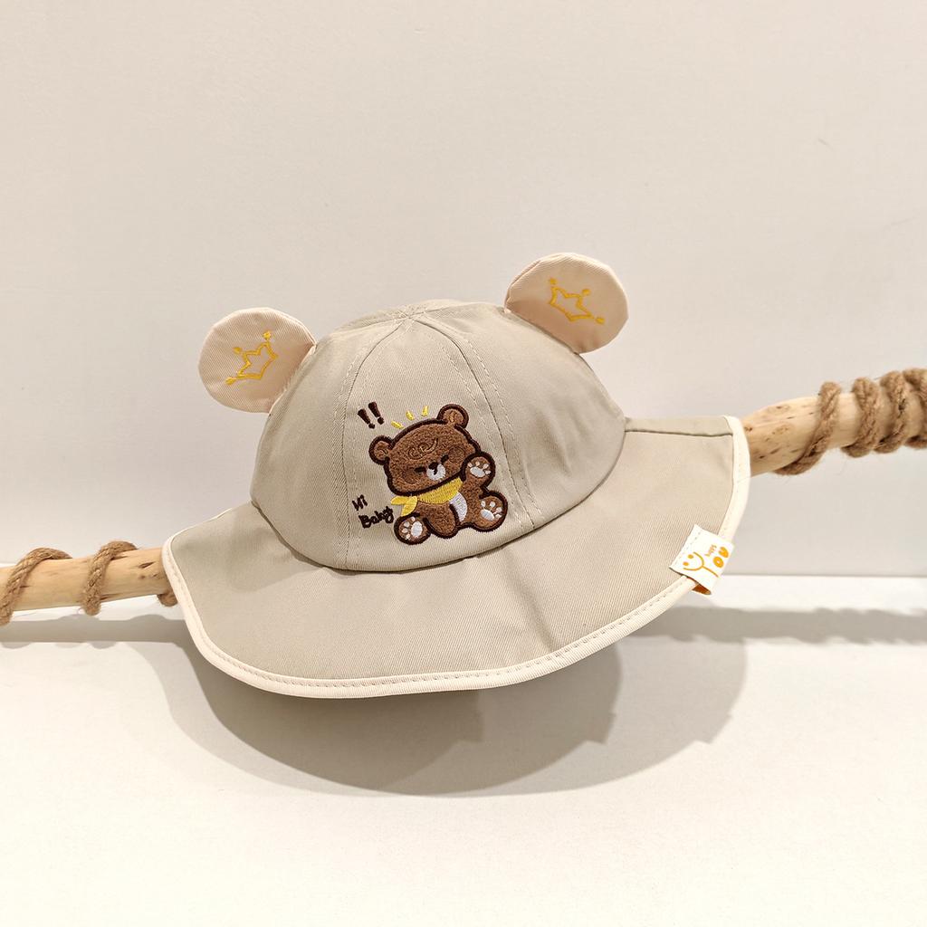 Baby Fisherman Hat 50cm 1-3 Years Cartoon Bear Toddler Girls Sun Hat Kids UV Protection Cap Boys Summer Sunscreen Hat