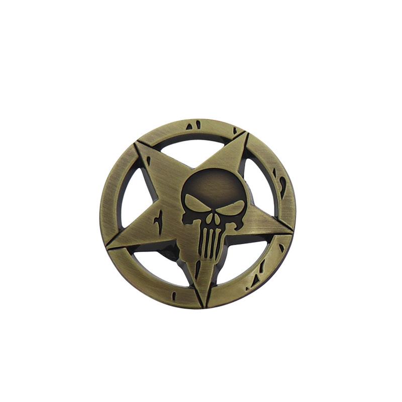 Premium Rotondo Stella a cinque punte Teschio Mente Geniale per Moto Auto Casco Racing Laptop auto Cofano Motore Parafango Coda Posteriore Decalcomania Emblema Distintivo Adesivo