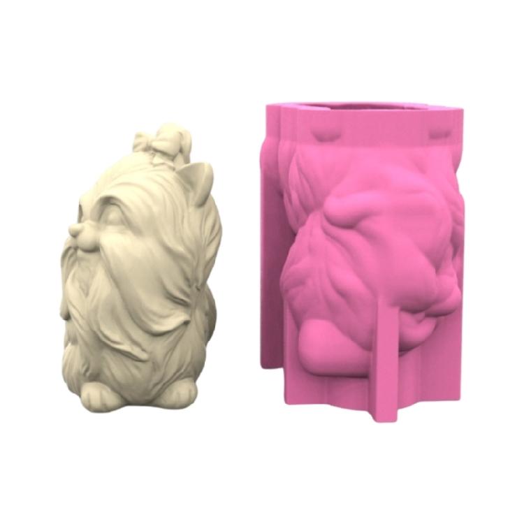 Silicone Flower Vase Mould Concrete Casting Molds Dog Shape Silicone Texture for Concrete Pots and Creative Homes Decors