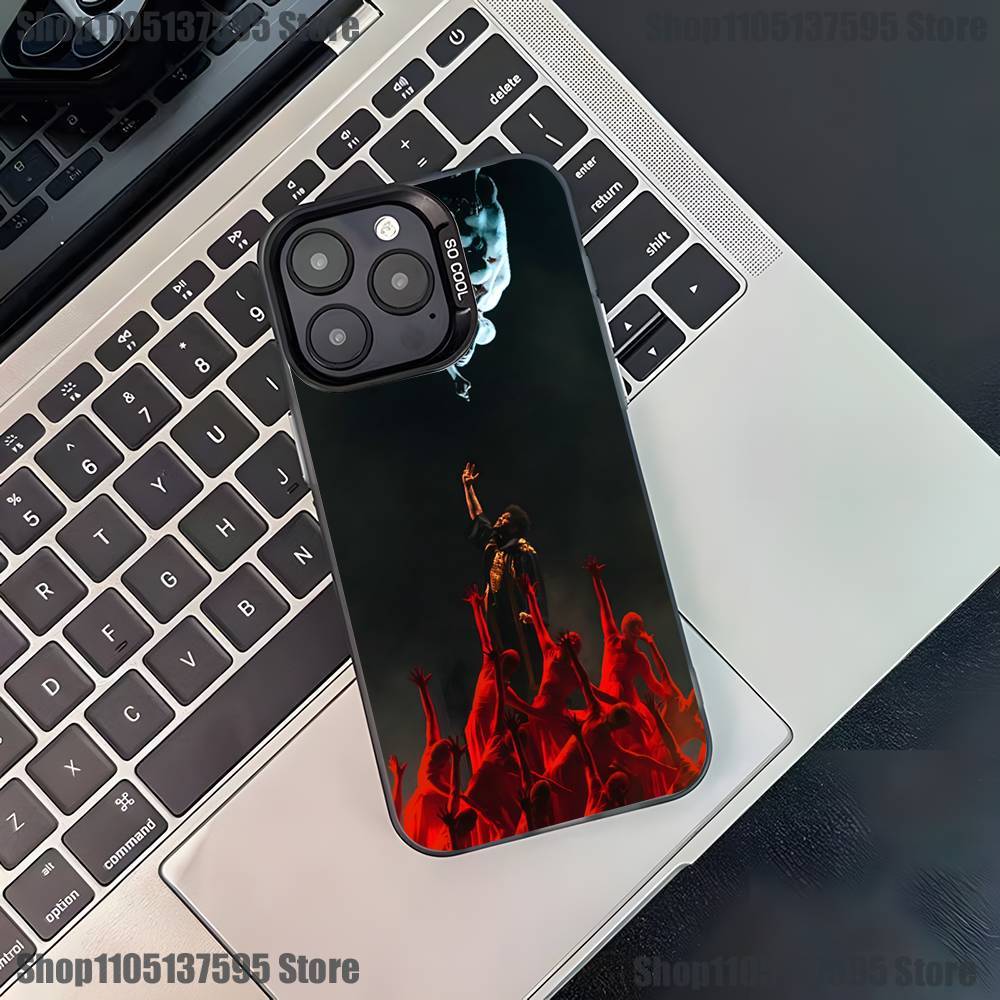 Coque de téléphone XO The W-Weeknd Pour iPhone 17,16,15,14,13,12,11,Pro,XS,Max,Plus,Mini,SE Noir Bonbon Mat Housse antichoc