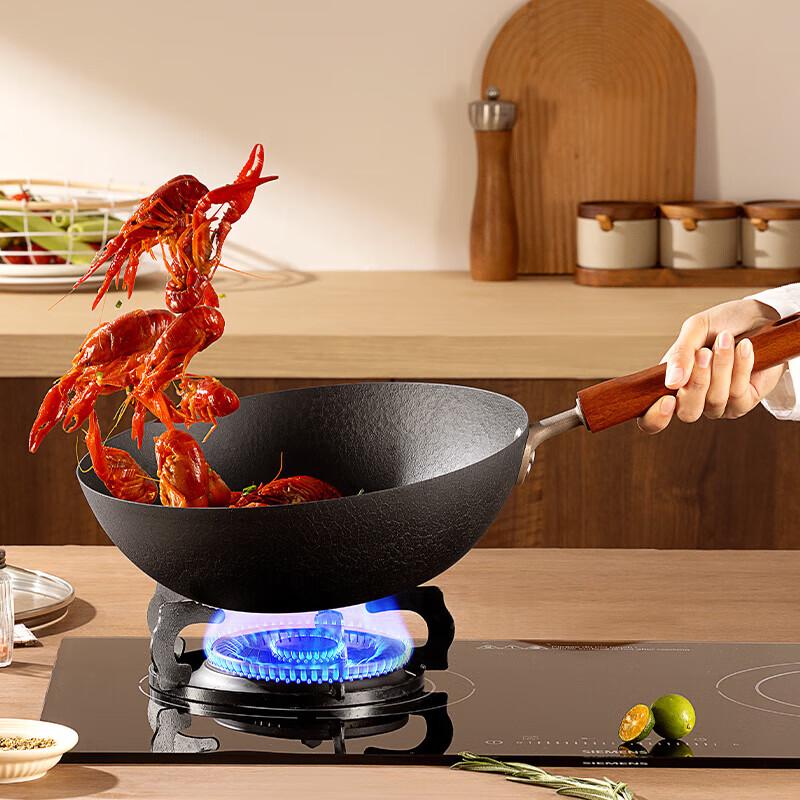 COOKER KING TY30CG Tieyan Wrought Iron Wok, 30cm