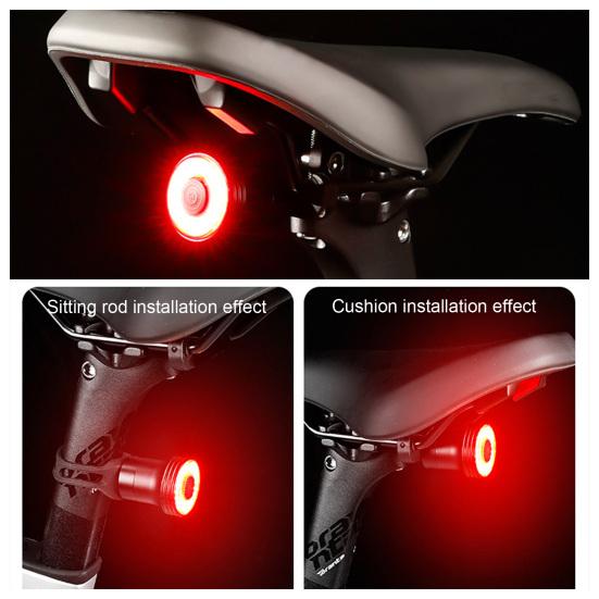Sykkel Smart Baklys Smart LED Sykkelbaklys Supersterkt 5 Moduser Vanntett Oppladbart Intelligent Bremsesensor Sykkellykt