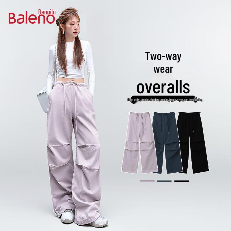 

Baleno Women s Loose Wide-Leg Cargo Pants L