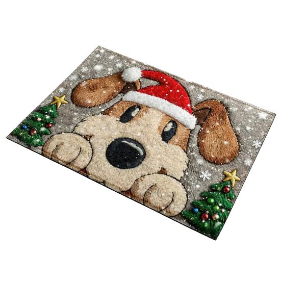 

Yousheng Artificial Fur Floor Mat Cartoon Deer Dog Pattern Christmas Themed Non-slip Rug Living Room Bedroom Kitchen Decor 40*60cm 9