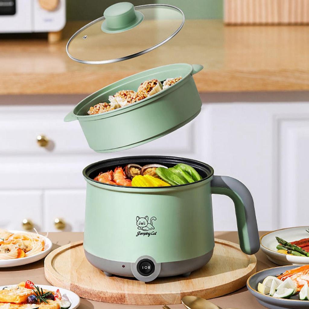 Garnek elektryczny z parowarem Makarony domowe do makaronu pierożki stek szaro-zielony