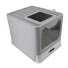 Enclosed Cat Litter Box With Drawer Stainless Steel Easy to Clean Foldable Top Exit Kitty Litter