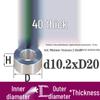 Außen-Ø 20mm Aluminiumlegierung Flache Unterlegscheibe Abstandshalter mit M6/M8/M10/M12 Innenloch - Metallwellenbuchse Isoliersäule.