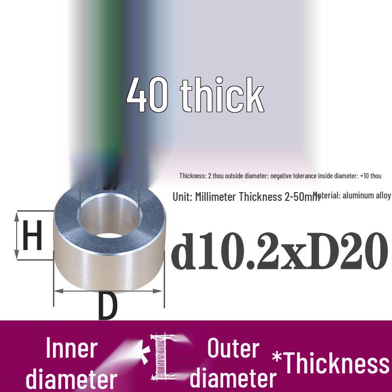 Außen-Ø 20mm Aluminiumlegierung Flache Unterlegscheibe Abstandshalter mit M6/M8/M10/M12 Innenloch - Metallwellenbuchse Isoliersäule.