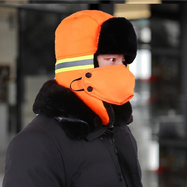 Visibility Reflective Safety Hat for Outdoor Activity Cold Weather Windproof Warm Winter Hat for Construction Workers