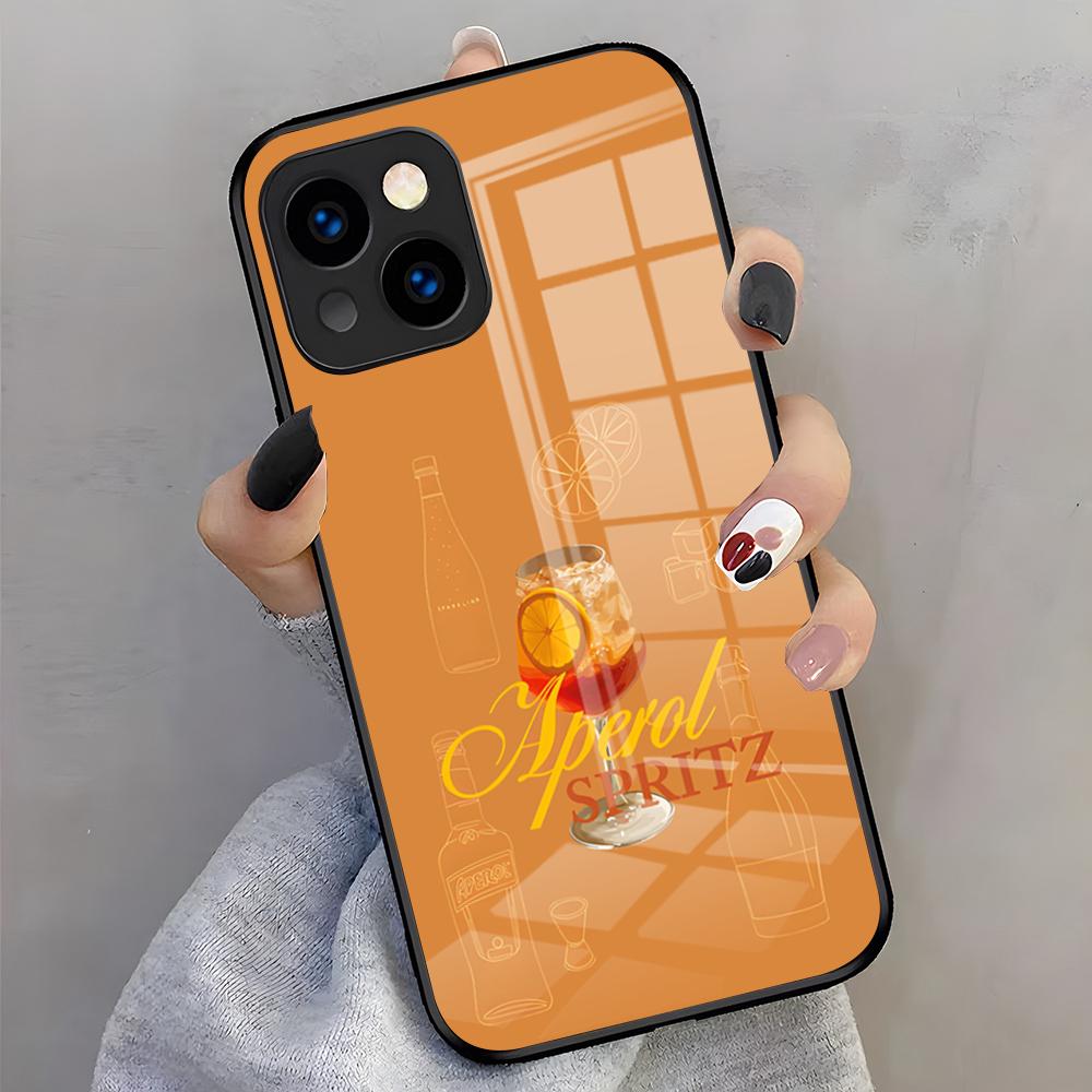 A-Aperol S-Spritz Phone Case For IPhone 17 Pro Max 16 15 14 Pro Max 13 11 X Xs Xr 8 7Plus Glass Cover