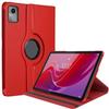 Hülle für Lenovo Tab M11 2024, Stoßfeste Schutzhülle mit Rotierendem Ständer, Rotes Leder-Effekt