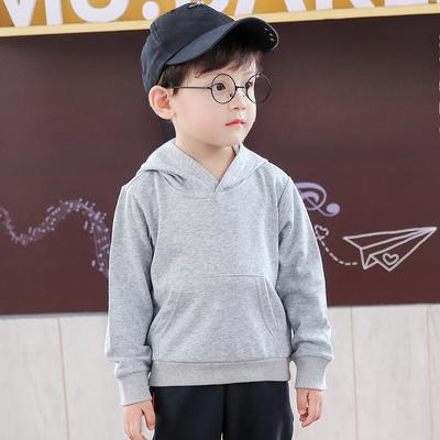 Sweat-shirt à capuche de couleur unie pour enfants, nouvelle collection printemps et automne