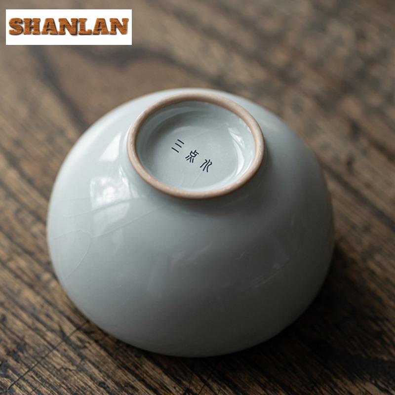 Azure Ru Kiln Porcelain War Drum Teapot Cover Holder Ice Cracked Glaze Cover Frame Zisha Pot Lid Shelf Kung Fu Teaset Ornaments