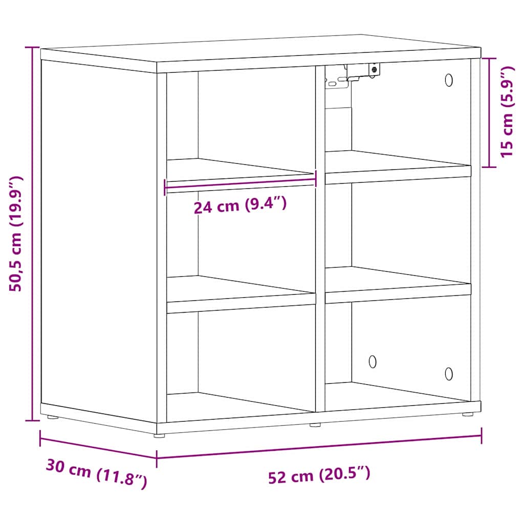 Shoe Cabinet 2 pcs Black Oak Effect 52 x 30 x 50.5 cm