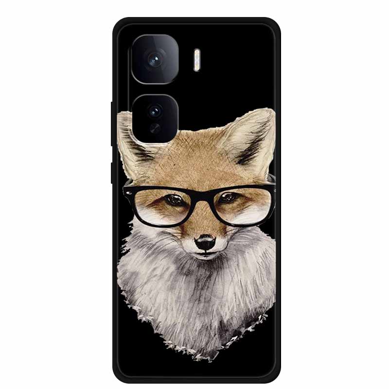 Black Silicone Case For Vivo iQOO Neo 10 Pro Plus Case Cartoon Coque Soft Back Cover For Vivo iQOO Neo 9s Pro Plus Case Funda
