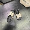 Butterfly buckle cross belt platform sandals women's new summer casual versatile flat beach Roman shoes